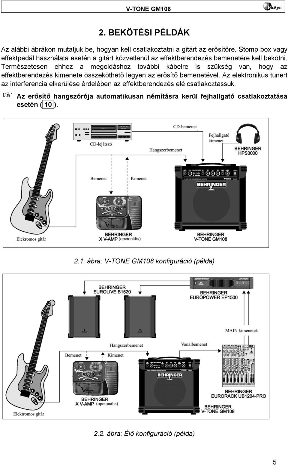 Természetesen ehhez a megoldáshoz további kábelre is szükség van, hogy az effektberendezés kimenete összeköthető legyen az erősítő bemenetével.