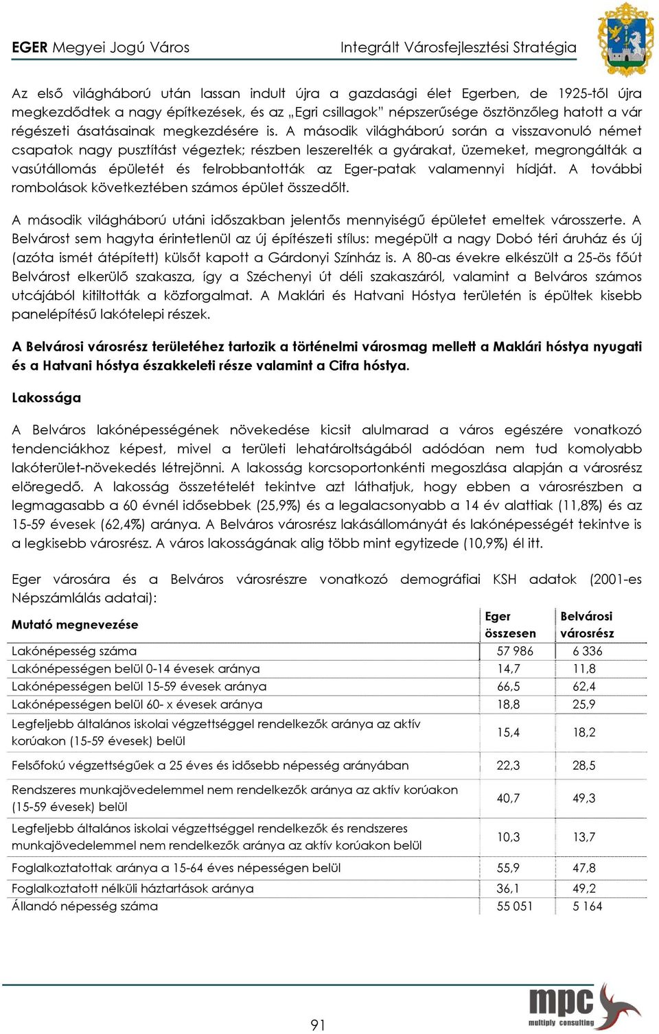 A második világháború során a visszavonuló német csapatok nagy pusztítást végeztek; részben leszerelték a gyárakat, üzemeket, megrongálták a vasútállomás épületét és felrobbantották az Eger-patak