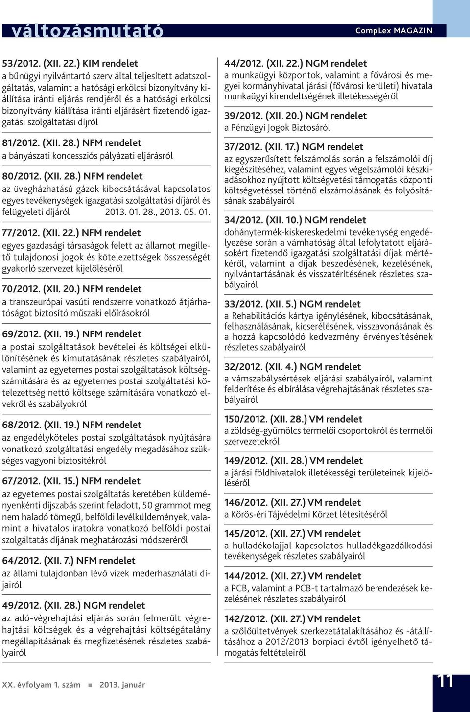 kiállítása iránti eljárásért fizetendő igazgatási szolgáltatási díjról 81/2012. (XII. 28.