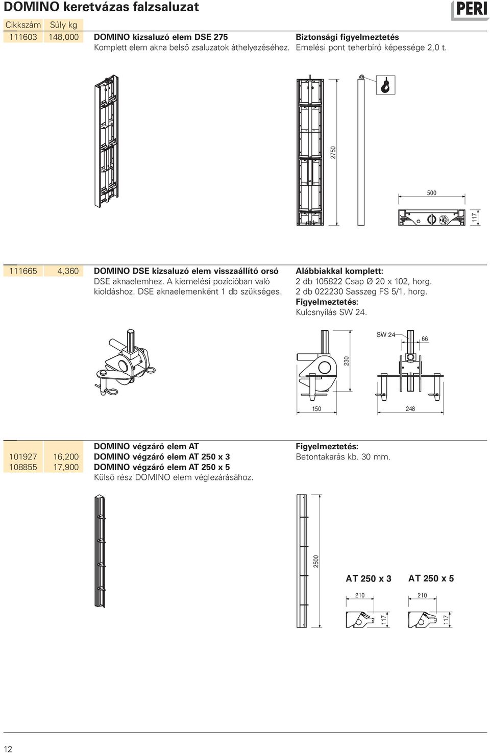 Alábbiakkal komplett: 2 db 105822 Csap Ø 20 x 102, horg. 2 db 022230 Sasszeg FS 5/1, horg. Figyelmeztetés: Kulcsnyílás SW 24.