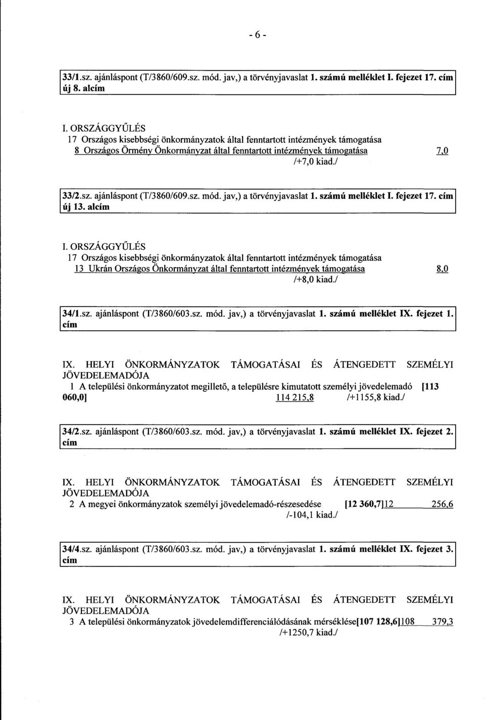 sz. mód. jav,) a törvényjavaslat 1. számú melléklet I. fejezet 17. új 13. al I.