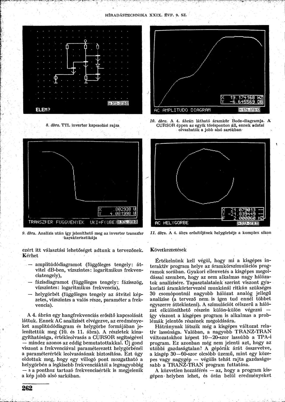 Kérhet ' amplitúdódiagramot (függőleges tengely: átvitel db-ben, vízszintes: logaritmikus frekvenciatengely), fázisdiagramot (függőleges tengely: fázisszög, vízszintes: logaritmikus frekvencia),