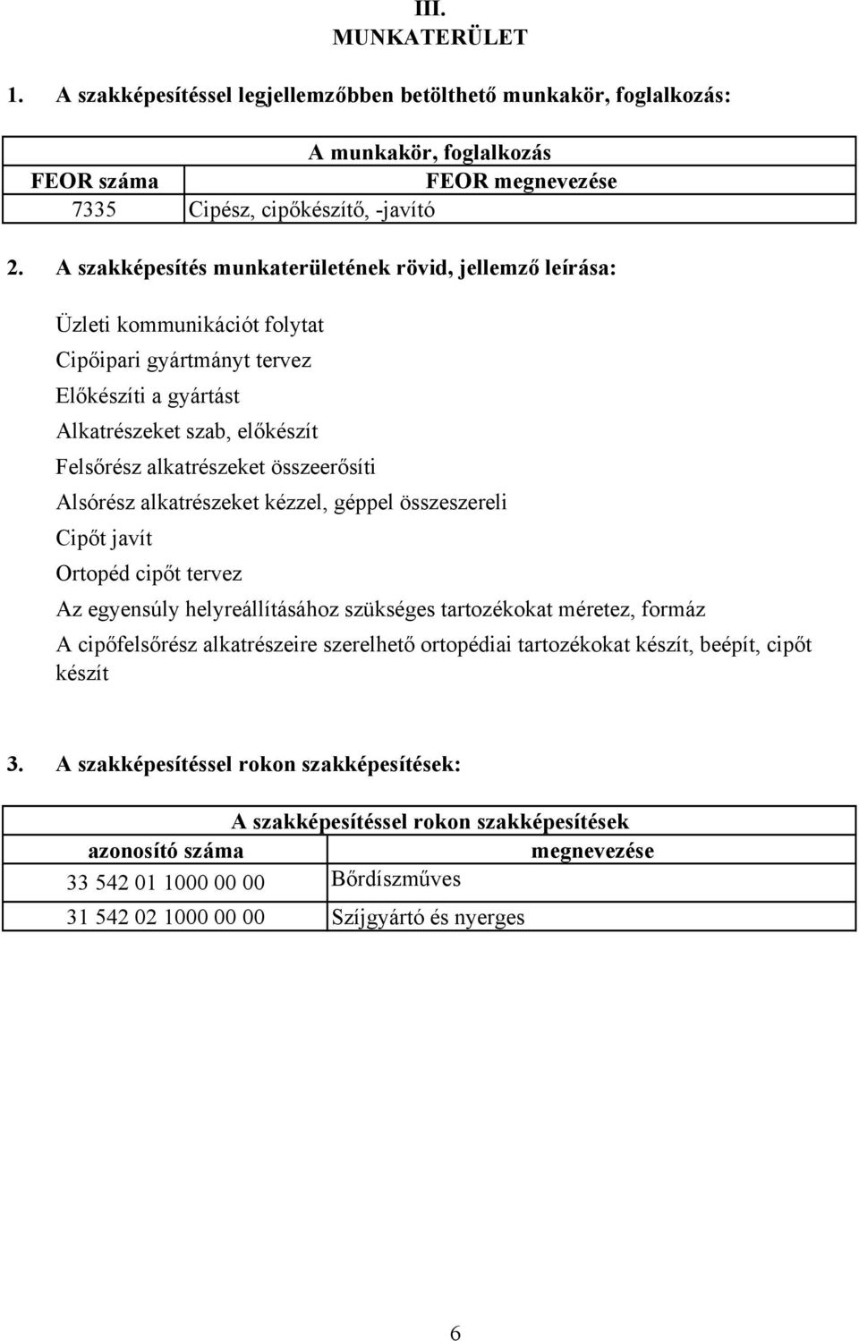 összeerősíti Alsórész alkatrészeket kézzel, géppel összeszereli Cipőt javít Ortopéd cipőt tervez Az egyensúly helyreállításához szükséges tartozékokat méretez, formáz A cipőfelsőrész alkatrészeire