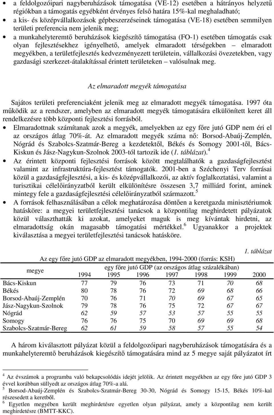 igényelhető, amelyek elmaradott térségekben elmaradott megyékben, a területfejlesztés kedvezményezett területein, vállalkozási övezetekben, vagy gazdasági szerkezet-átalakítással érintett területeken