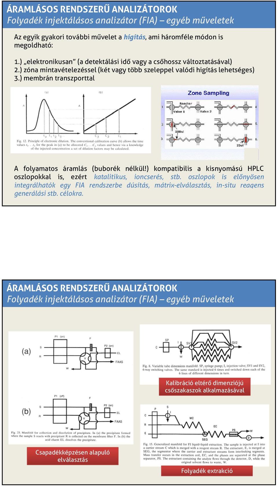 ) membrán transzporttal A folyamatos áramlás (buborék nélkül!) kompatibilis a kisnyomású HPLC oszlopokkal is, ezért katalitikus, ioncserés, stb.