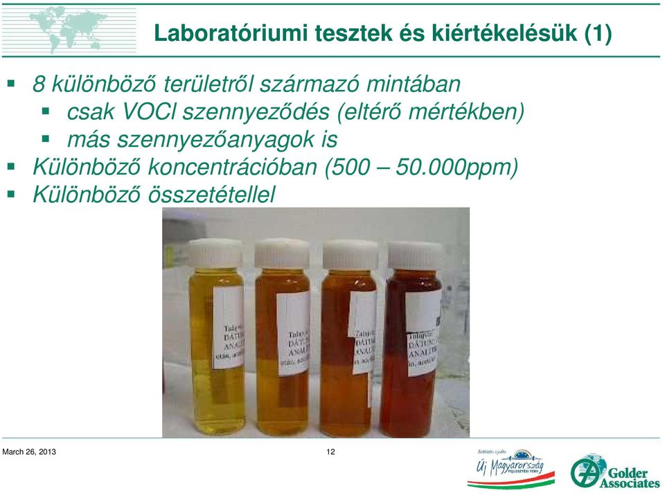 (eltérő mértékben) más szennyezőanyagok is Különböző