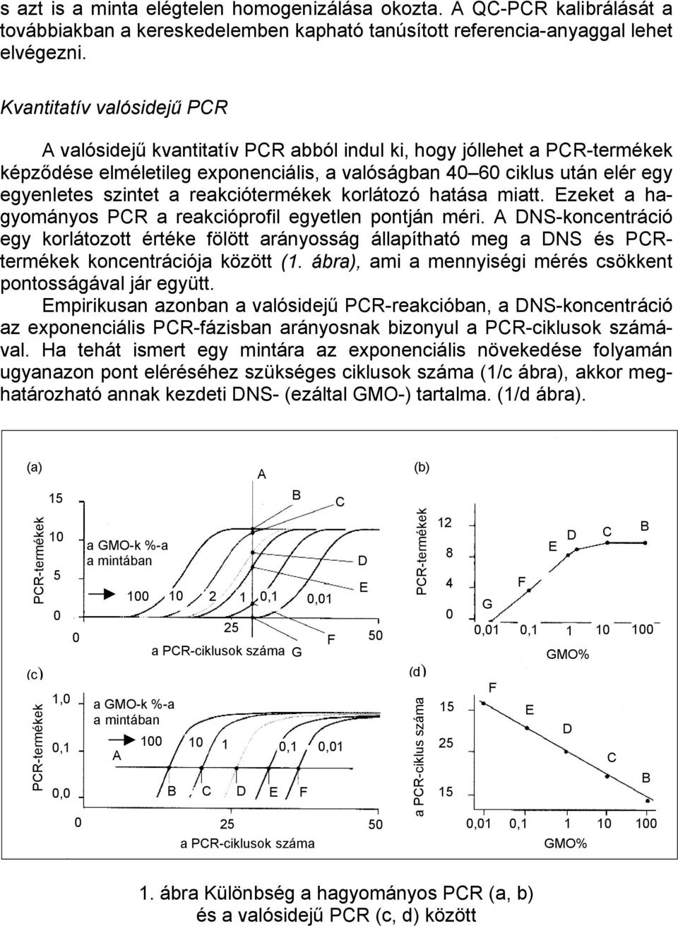reakciótermékek korlátozó hatása miatt. Ezeket a hagyományos PCR a reakcióprofil egyetlen pontján méri.