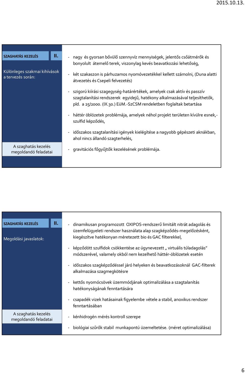 rendszerek egyidejű, hatékony alkalmazásával teljesíthetők, pld. a 25/2000. (IX.30.) EüM.