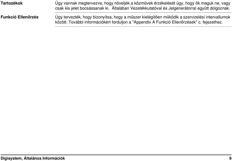 Úgy tervezték, hogy bizonyítsa, hogy a műszer kielégítően működik a szervizelési intervallumok között.