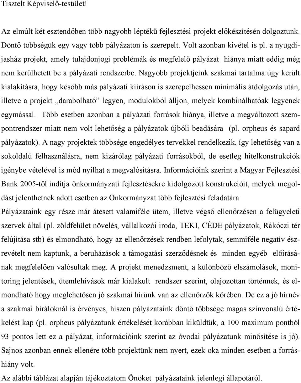 Nagyobb projektjeink szakmai tartalma úgy került kialakításra, hogy később más pályázati kiíráson is szerepelhessen minimális átdolgozás után, illetve a projekt darabolható legyen, modulokból álljon,