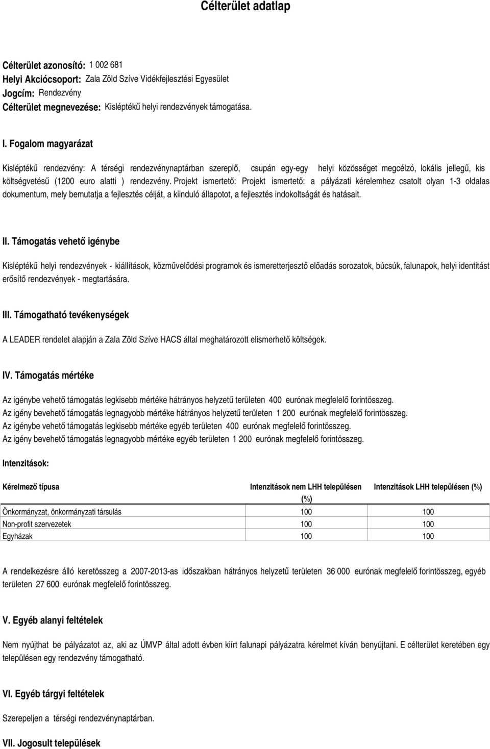 Projekt ismertető: Projekt ismertető: a pályázati kérelemhez csatolt olyan 1-3 oldalas dokumentum, mely bemutatja a fejlesztés célját, a kiinduló állapotot, a fejlesztés indokoltságát és hatásait. II.