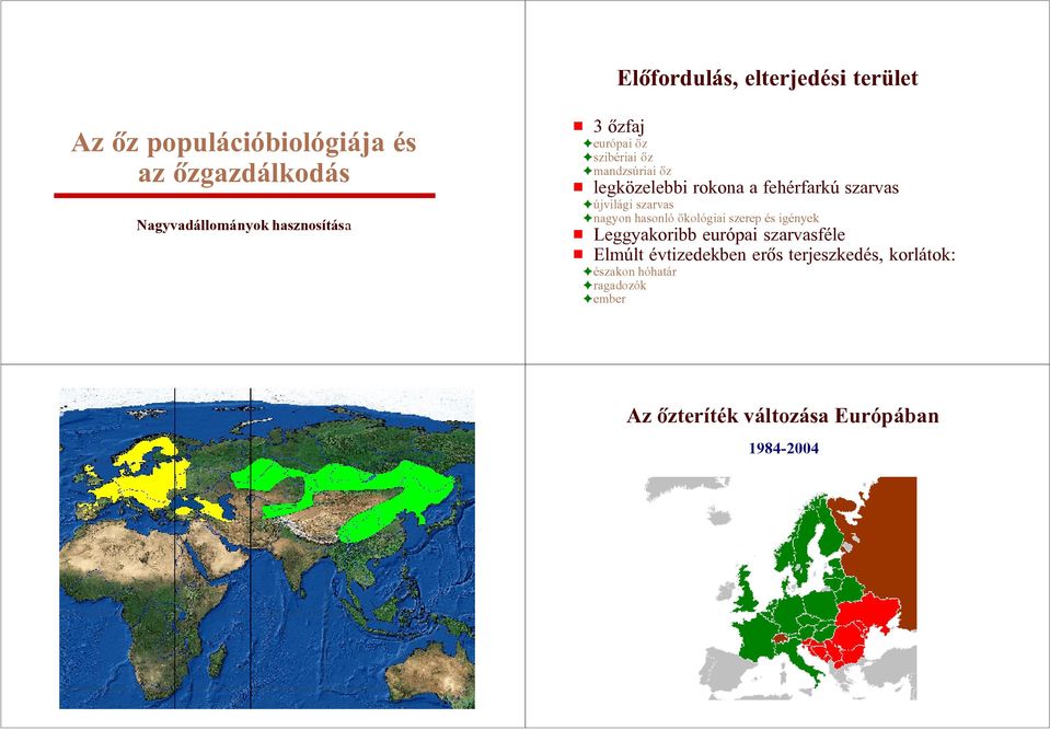 gújvilági szarvas gnagyon hasonló ökológiai szerep és igények # Leggyakoribb európai szarvasféle # Elmúlt