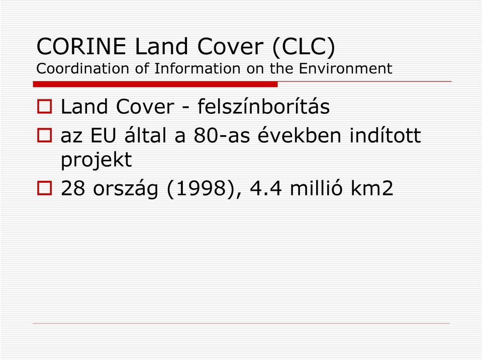 felszínborítás az EU által a 80-as években