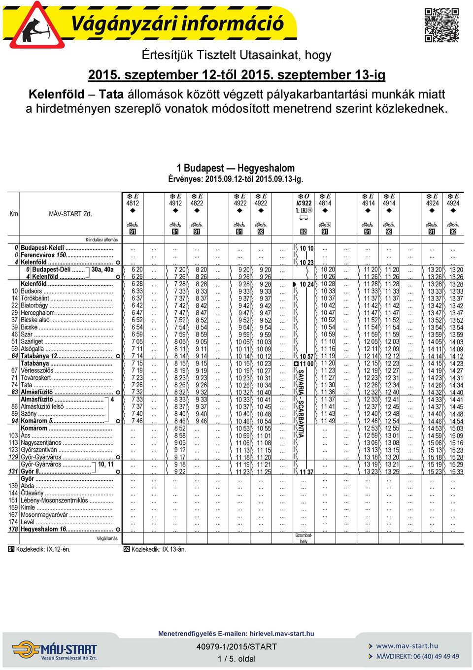 Kelenföld.. Budaörs.. Törökbálnt Borbágy. Herceghalom Bcske alsó Bcske.. Szár.. Szárlget. Alsógalla Tabánya 12.. F Tabánya Vértesszőlős. Tóvároskert.. Ta.. Almásfüztő. F Almásfüztő.