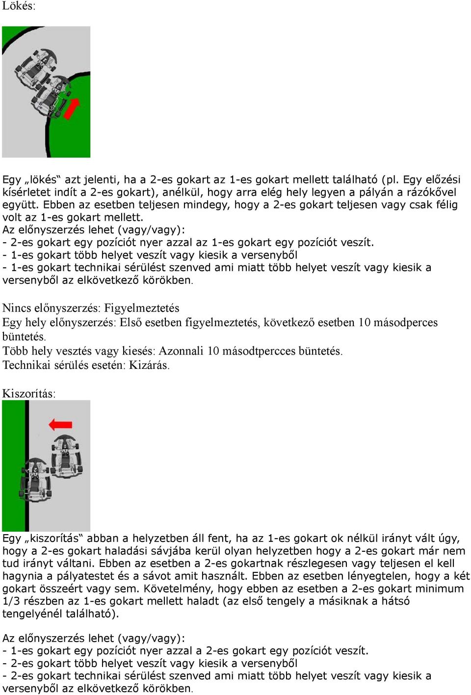 - 1-es gokart több helyet veszít vagy kiesik a versenyből - 1-es gokart technikai sérülést szenved ami miatt több helyet veszít vagy kiesik a versenyből az elkövetkező körökben.