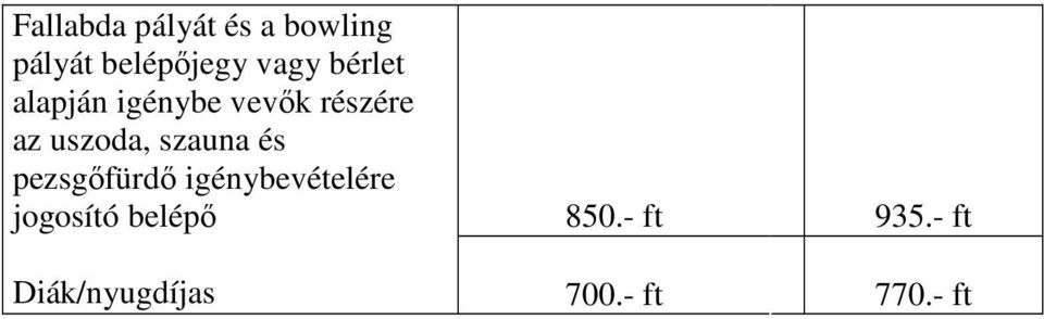 szauna és pezsgőfürdő igénybevételére jogosító