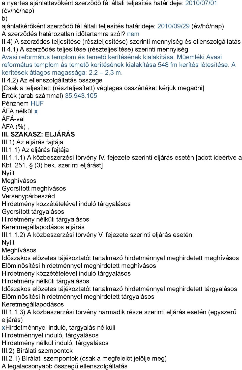 Műemléki Avasi református templom ás temető kerítésének kialakítása 548