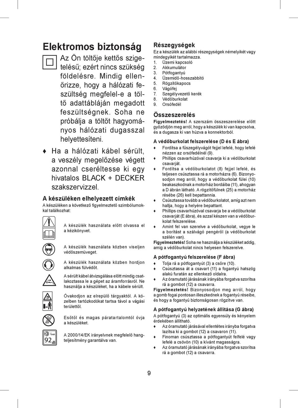 A készüléken elhelyezett címkék A készüléken a következő fi gyelmeztető szimbólumokkal találkozhat: A készülék használata előtt olvassa el a kézikönyvet.
