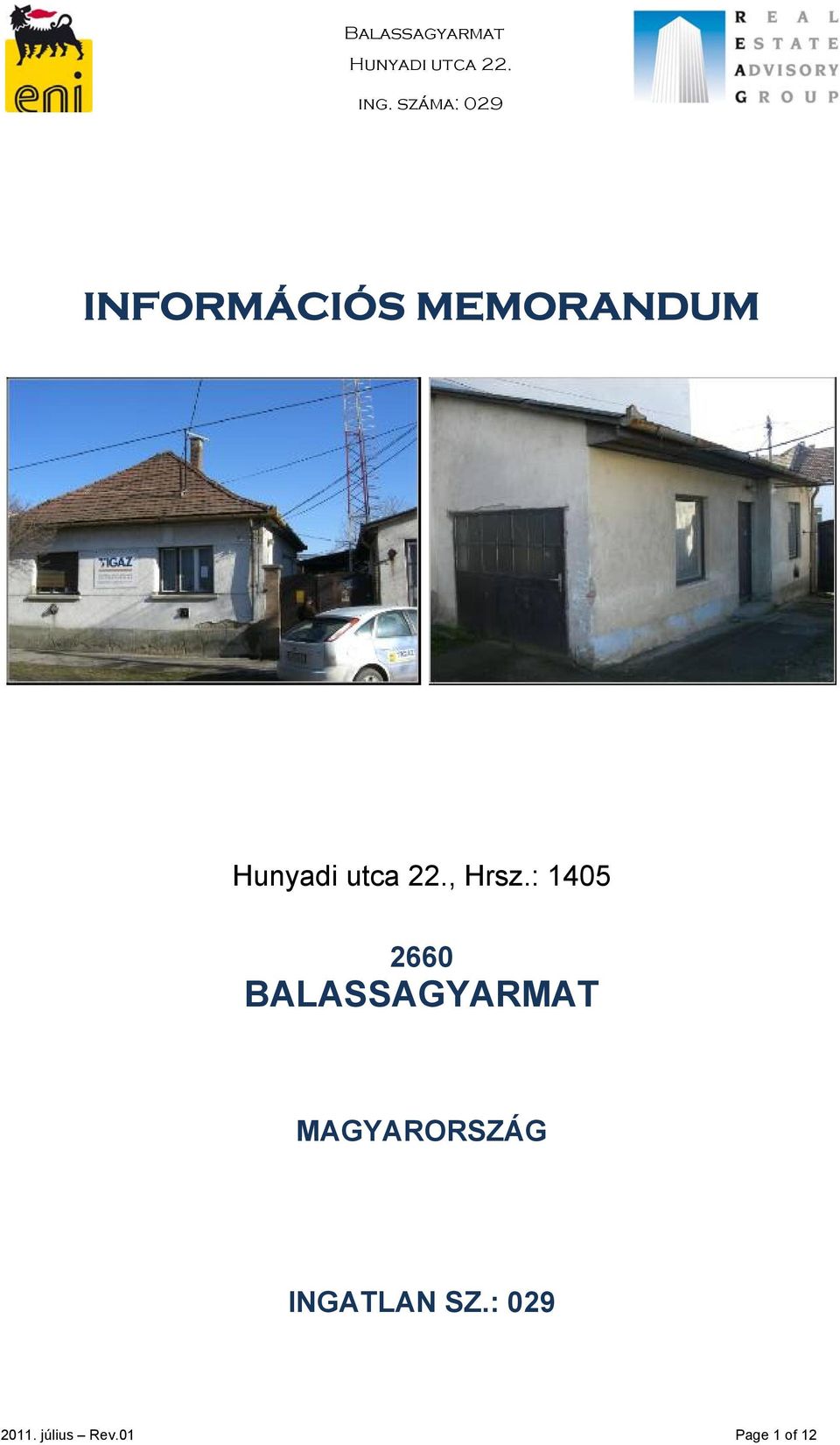 MAGYARORSZÁG INGATLAN SZ.
