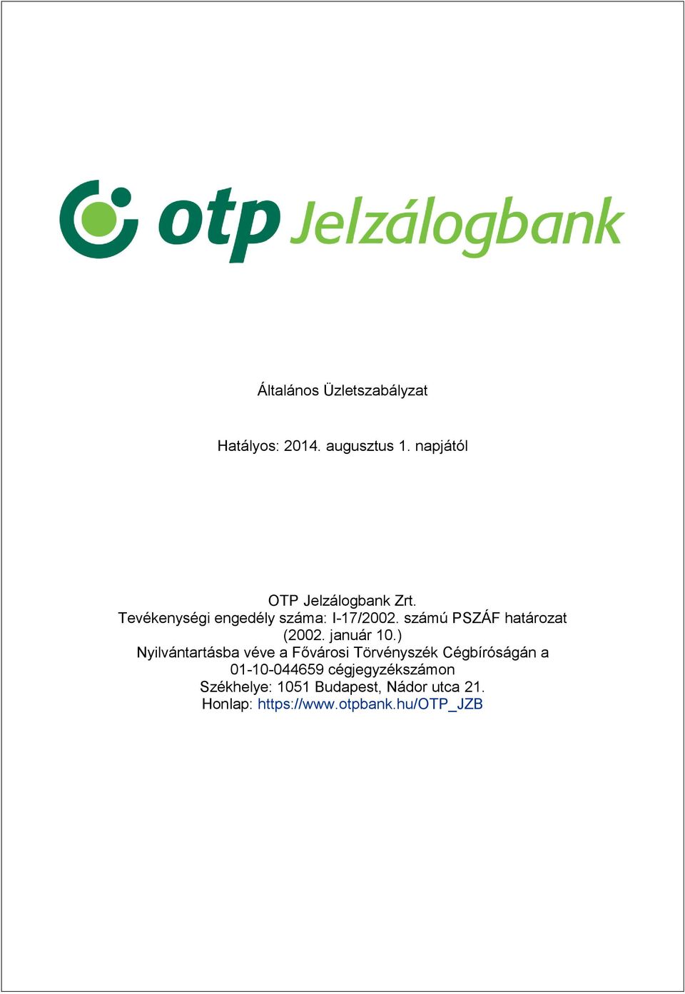 számú PSZÁF határozat (2002. január 10.