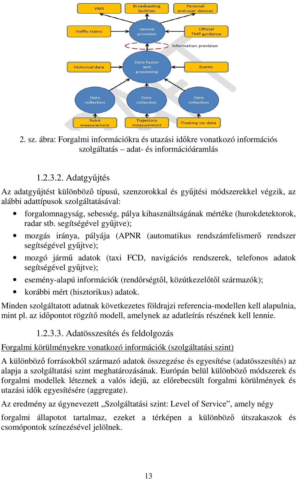 segítségével gyűjtve); mozgás iránya, pályája (APNR (automatikus rendszámfelismerő rendszer segítségével gyűjtve); mozgó jármű adatok (taxi FCD, navigációs rendszerek, telefonos adatok segítségével