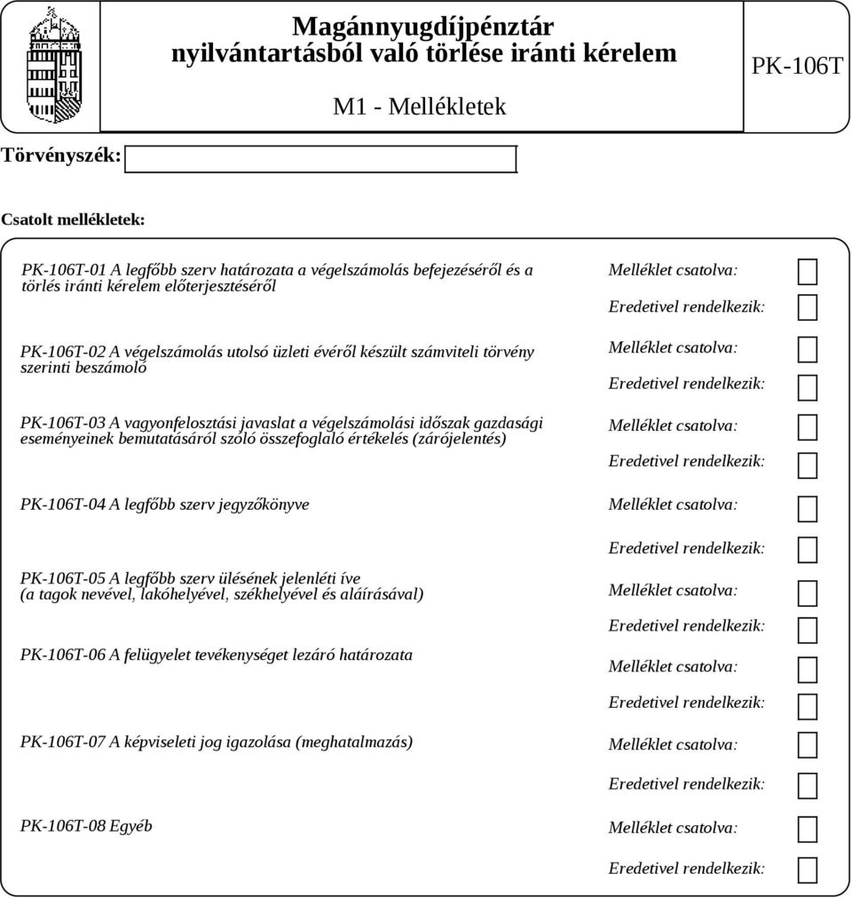 eseményeinek bemutatásáról szóló összefoglaló értékelés (zárójelentés) -04 A legfőbb szerv jegyzőkönyve -05 A legfőbb szerv ülésének jelenléti íve (a