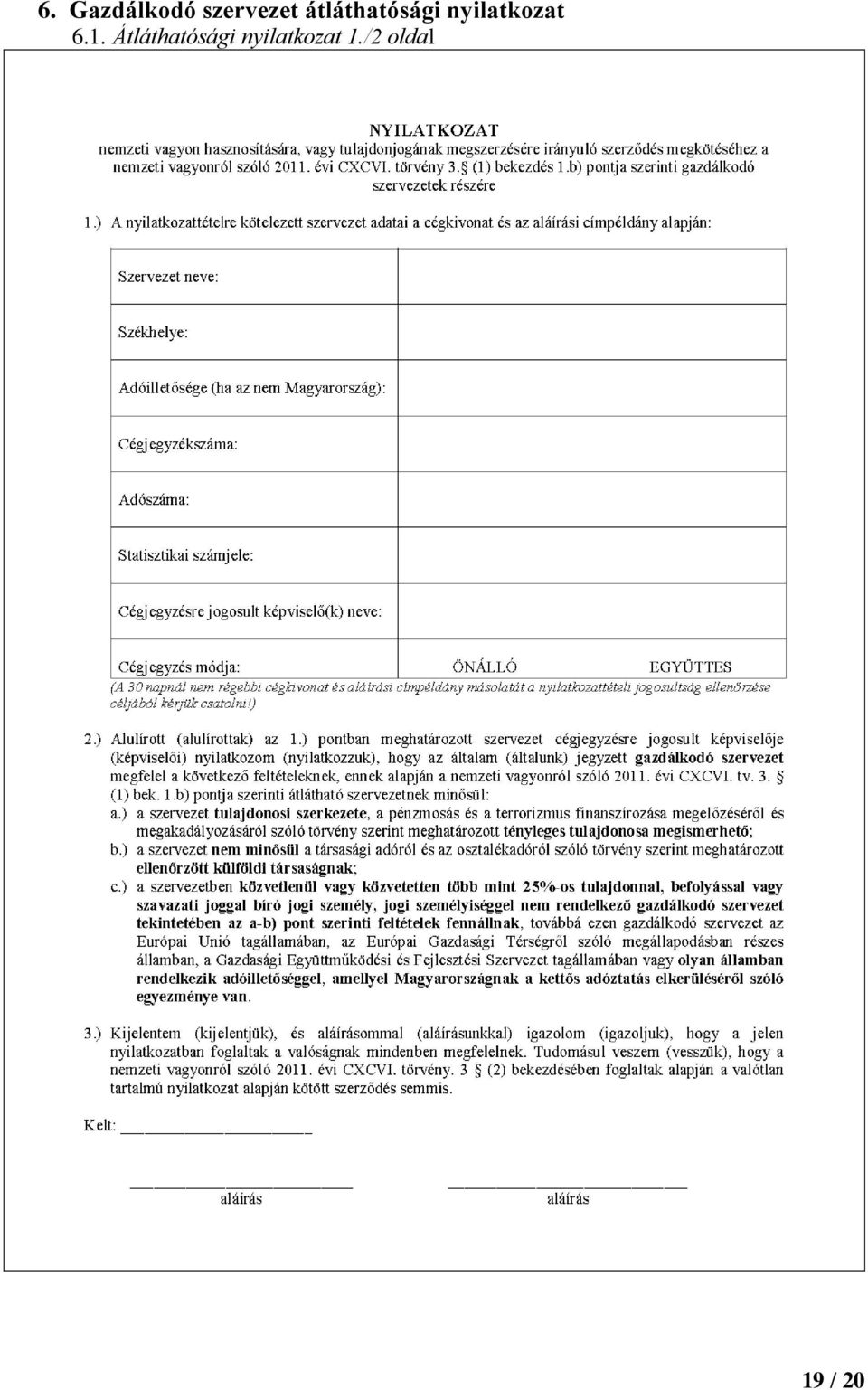 nyilatkozat 6.1.
