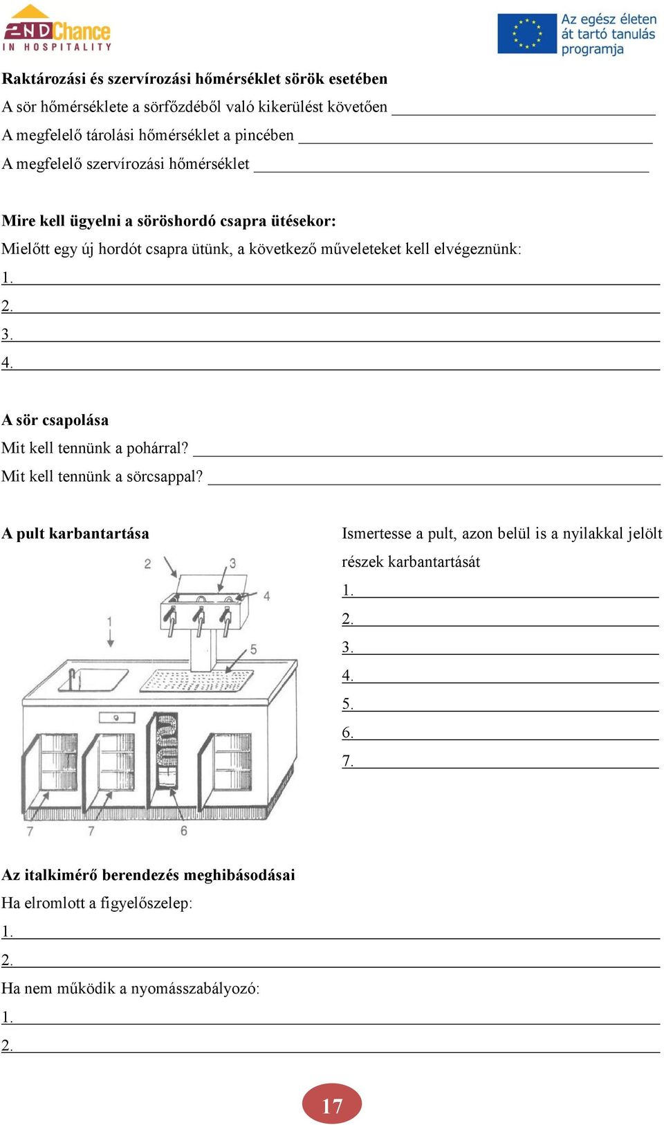1. 2. 3. 4. A sör csapolása Mit kell tennünk a pohárral? Mit kell tennünk a sörcsappal?