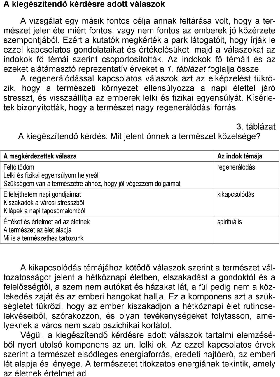 Az indokok fő témáit és az ezeket alátámasztó reprezentatív érveket a 1. táblázat foglalja össze.