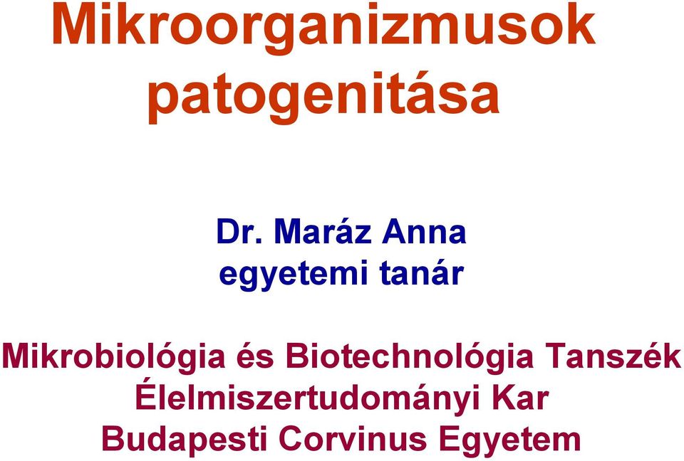 Mikrobiológia és Biotechnológia