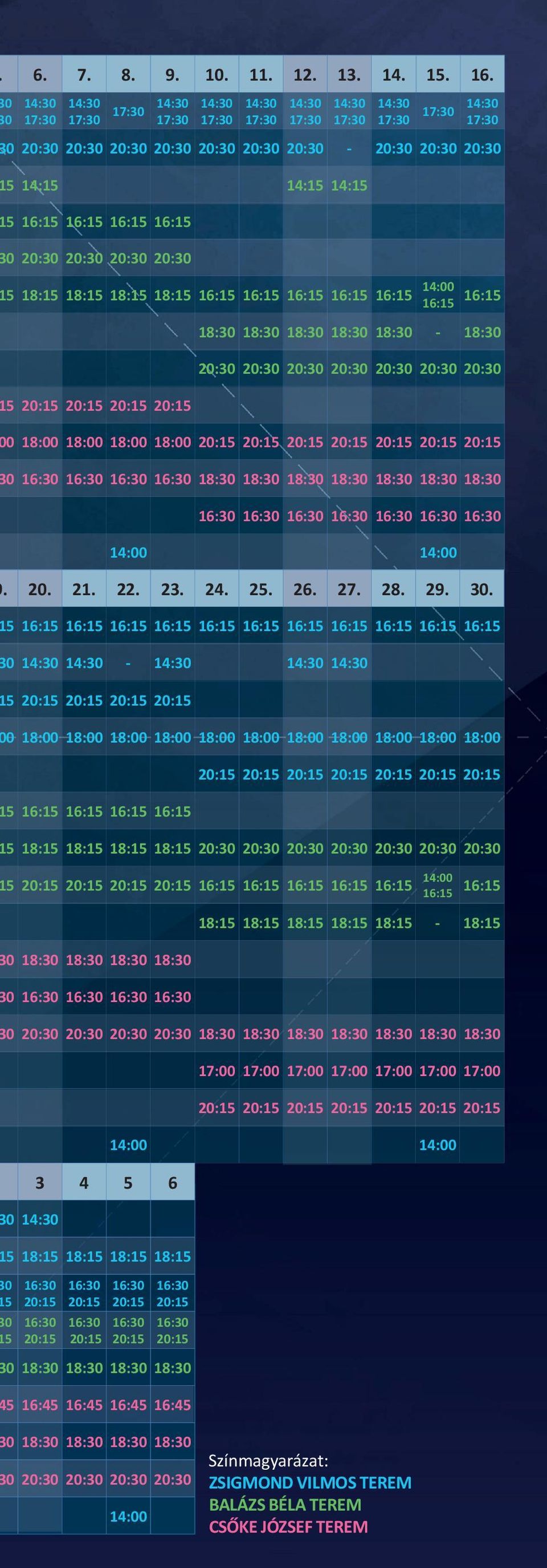 20:30 20:30 20:30 20:30 20:30 20:30 5 16:15 16:15 16:15 16:15 16:15 14:00 16:15 16:15 0 18:30 18:30 18:30 18:30 0 18:15 18:15 18:15 18:15 18:15-18:15 0 20:30 20:30 20:30 20:30 18:30 18:30 18:30 18:30