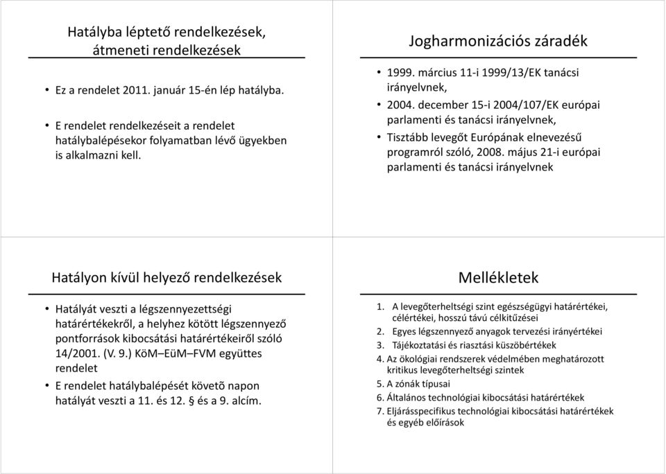 december 15-i 2004/107/EK európai parlamenti és tanácsi irányelvnek, Tisztább levegőt Európának elnevezésű programról szóló, 2008.