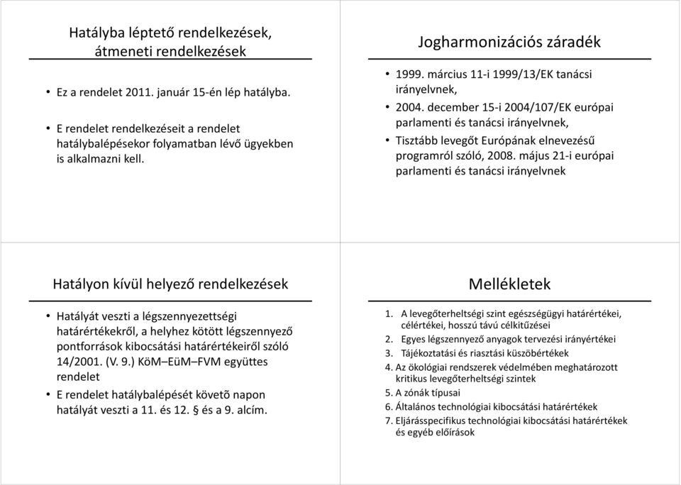 december 15-i 2004/107/EK európai parlamenti és tanácsi irányelvnek, Tisztább levegőt Európának elnevezésű programról szóló, 2008.