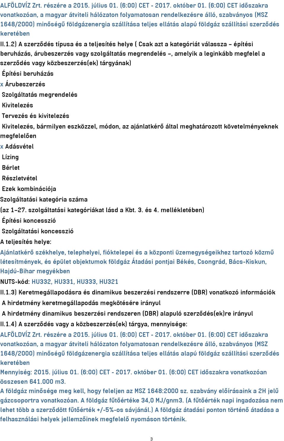 szerződés keretében II.1.