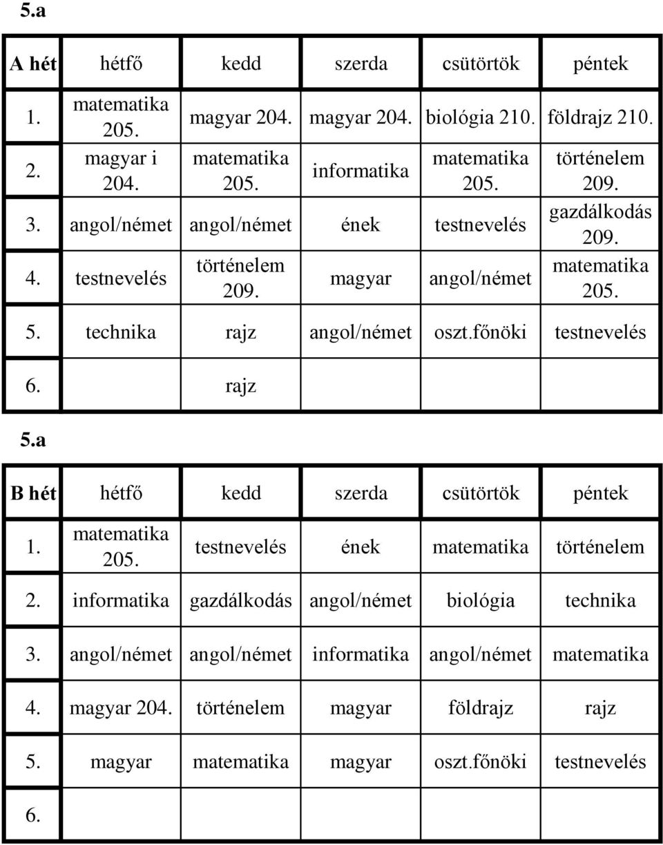 főnöki testnevelés 6. rajz 5.a 1. testnevelés ének 2.