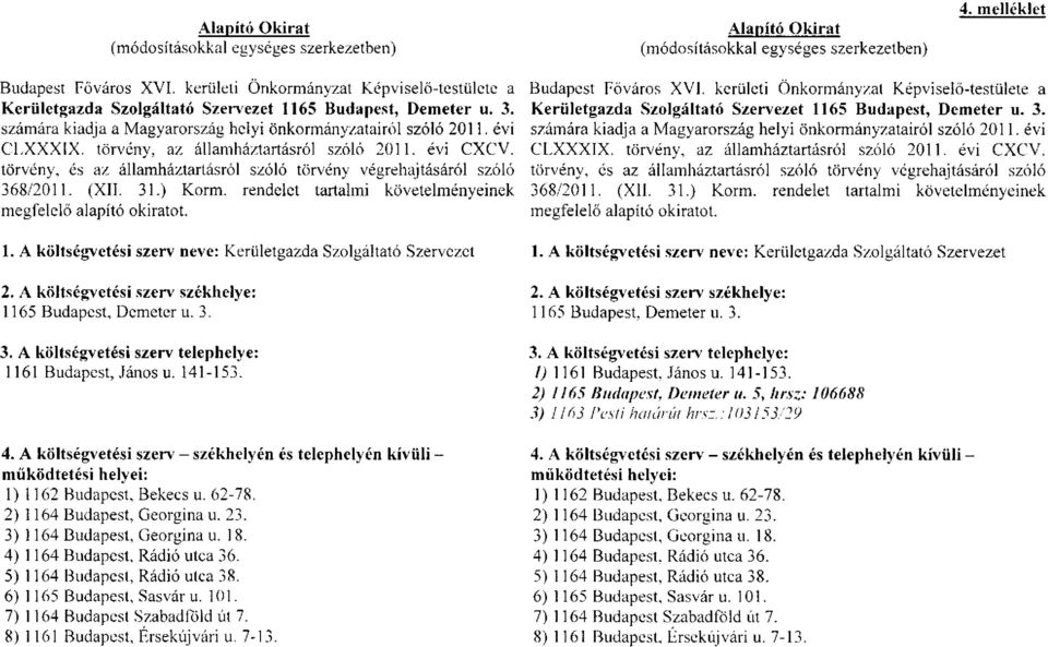 törvény, az államháztartásról szóló 2011. évi CXCV. törvény, és az államháztartásról szóló törvény végrehajtásáról szóló 368/2011. (XII. 31.) Korm.