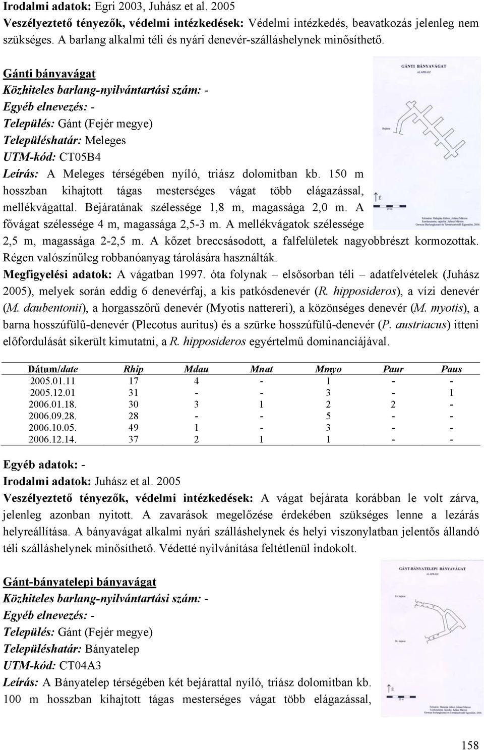 Gánti bányavágat Közhiteles barlang-nyilvántartási szám: - Egyéb elnevezés: - Település: Gánt (Fejér megye) Településhatár: Meleges UTM-kód: CT05B4 Leírás: A Meleges térségében nyíló, triász