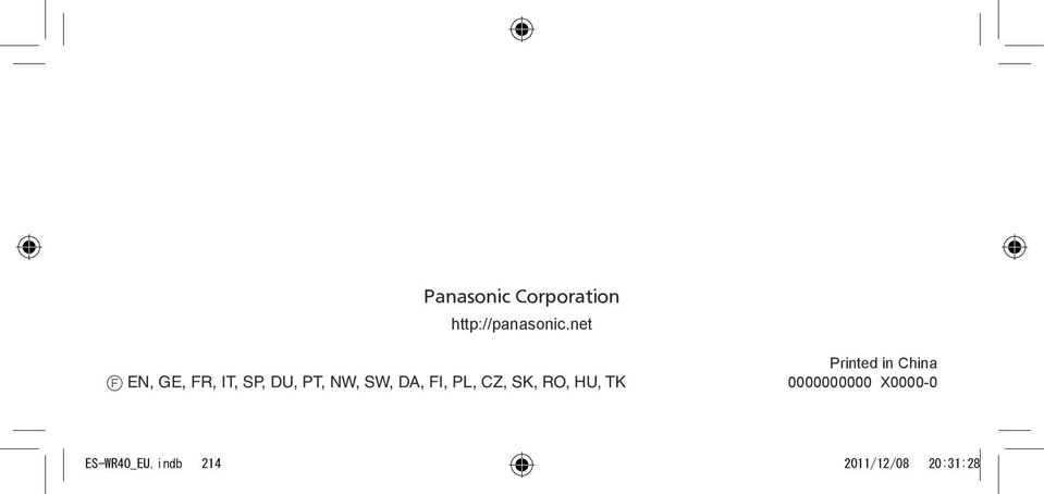 FI, PL, CZ, SK, RO, HU, TK Printed in China