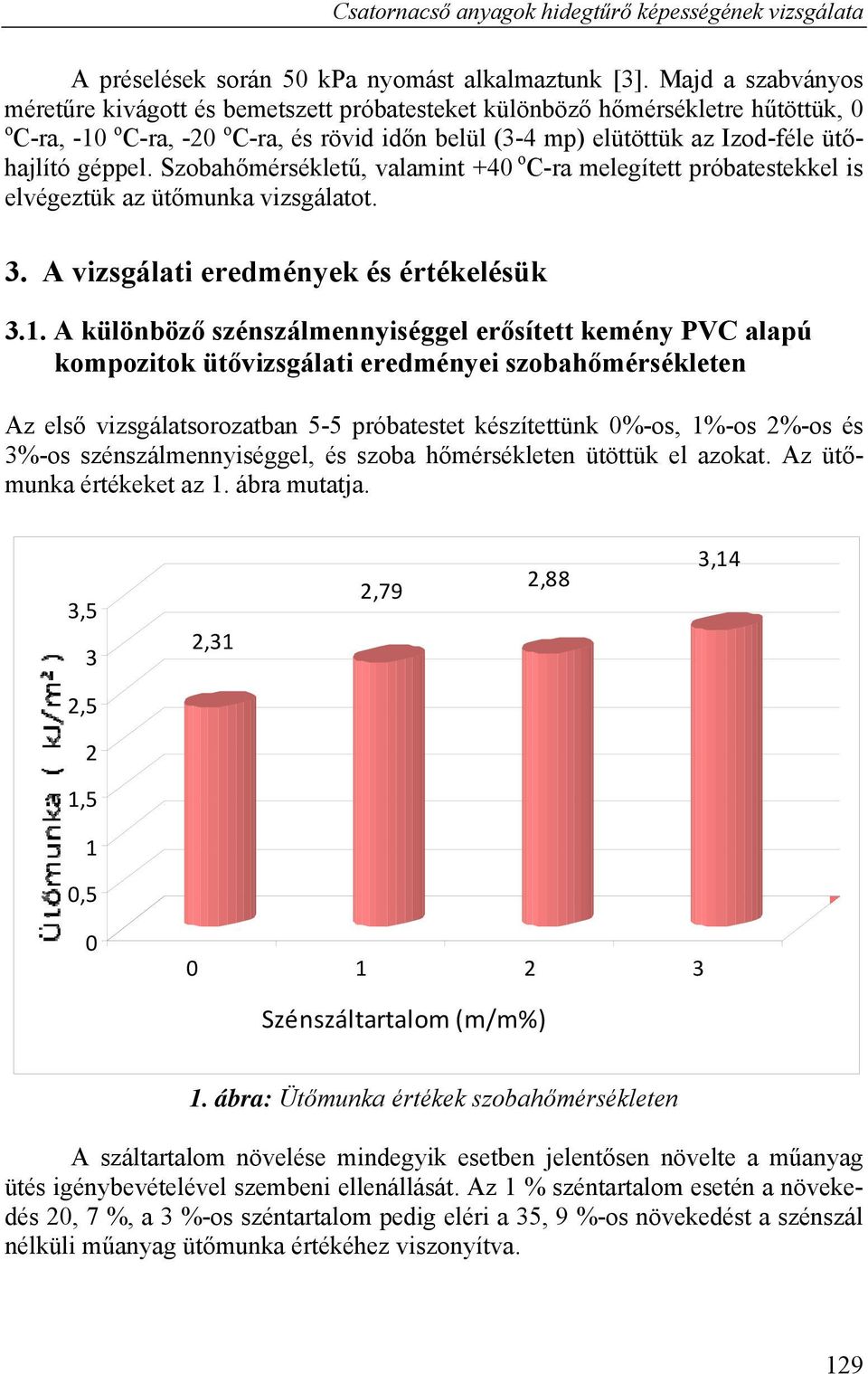 Szobahőmérsékletű, valamint +4 o C-ra melegített próbatestekkel is elvégeztük az ütőmunka vizsgálatot.. A vizsgálati eredmények és értékelésük.