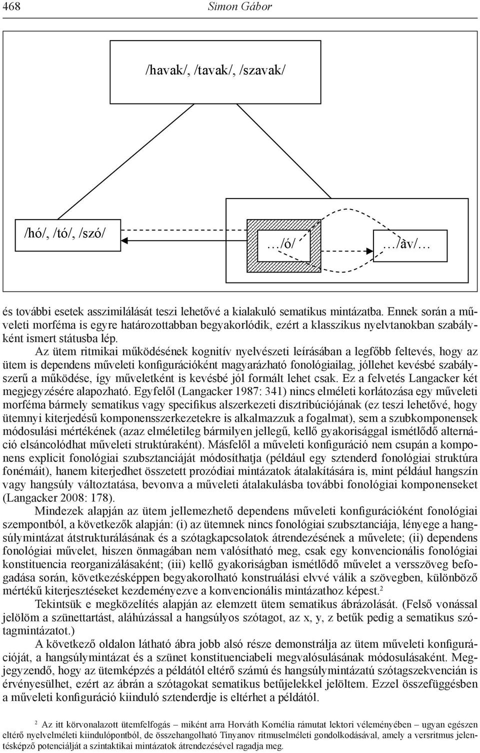 Az ütem ritmikai működésének kognitív nyelvészeti leírásában a legfőbb feltevés, hogy az ütem is dependens műveleti konfigurációként magyarázható fonológiailag, jóllehet kevésbé szabályszerű a