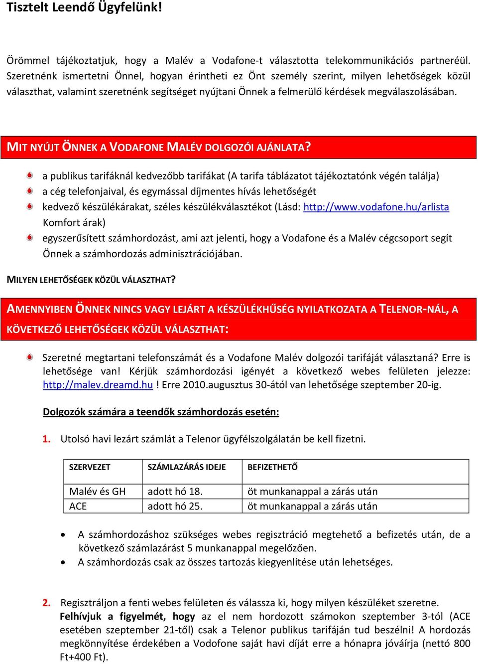 MIT NYÚJT ÖNNEK A VODAFONE MALÉV DOLGOZÓI AJÁNLATA?