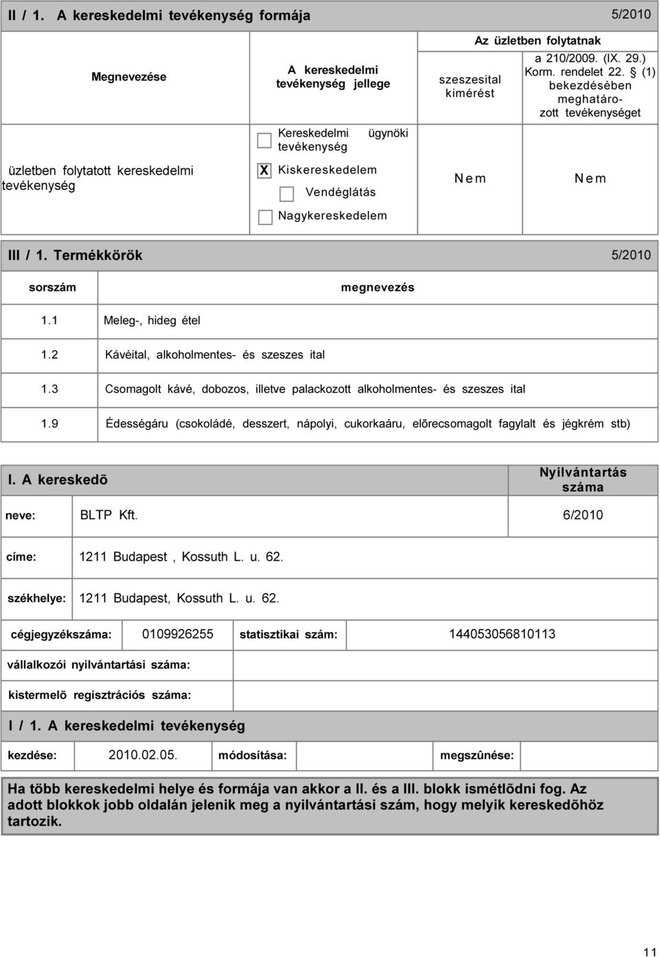 2 Kávéital, alkoholmentes- és szeszes ital 1.3 Csomagolt kávé, dobozos, illetve palackozott alkoholmentes- és szeszes ital 1.