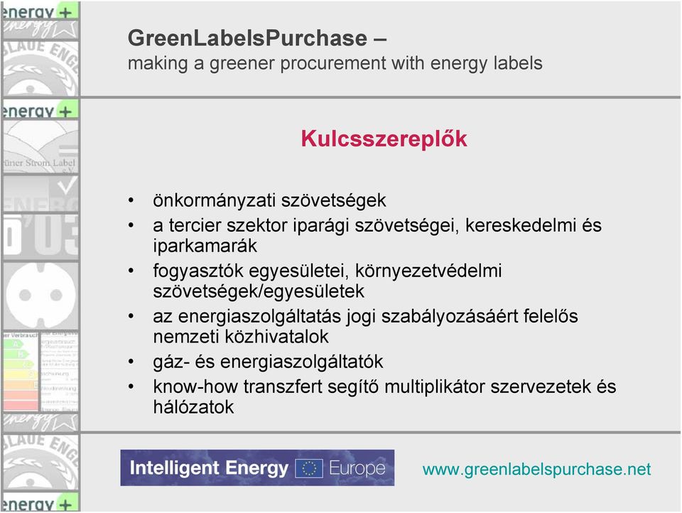 szövetségek/egyesületek az energiaszolgáltatás jogi szabályozásáért felelős nemzeti