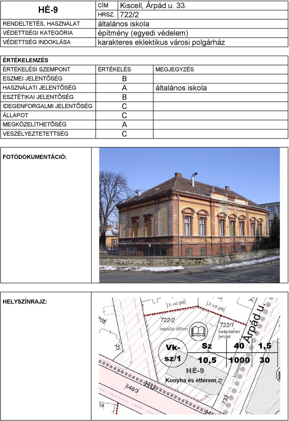 722/2 általános iskola karakteres eklektikus városi polgárház