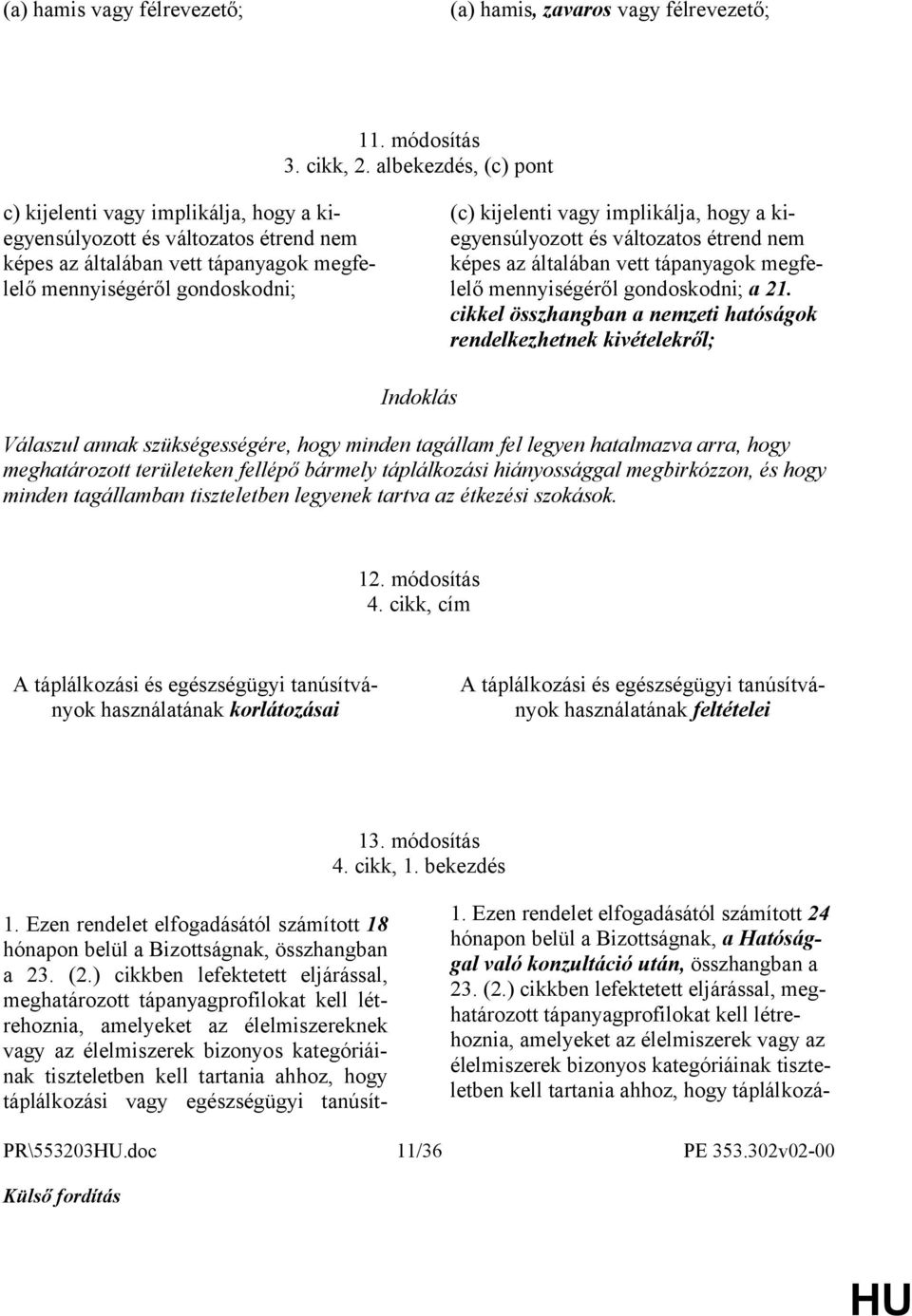 implikálja, hogy a kiegyensúlyozott és változatos étrend nem képes az általában vett tápanyagok megfelelő mennyiségéről gondoskodni; a 21.