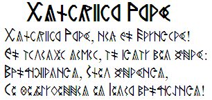 Figure 2-18: Part of the novel Kele of I. Fekete transcripted into SHR with boustrophedon direction (Scout Patrol Szí, web site) and skipping some vowels. It uses é ENT reptile-like symbol.