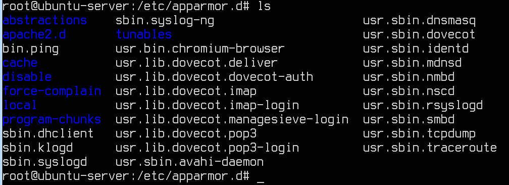 Konfigurálás Konfigurációs állományok /etc/apparmor Profilok /etc/apparmor.