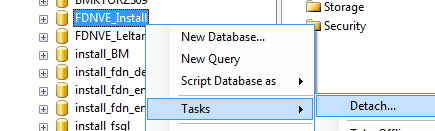 Kattintson rá az FDNVE_Install adatbázisra, és OK.