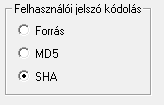 Azonosítás: Nincs: nincs jelszó Forrás-SQL Beállító és ForrásDotNet Beállító környezetének üzemeltetési kézikönyve Egyszer jelszó: tetszés szerinti jelszót elfogad a rendszer Szigorú jelszó: minimum
