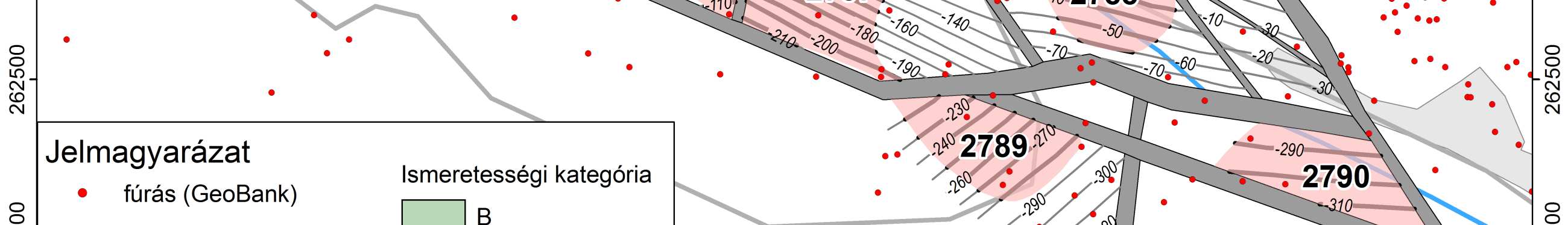 MFGI Működési Jelentés a 2015. évről Elkészült a Mizserfa II. terület 2 és 3 telepének tömb szintű nyilvántartása a kapcsolódó talpmélység adatokkal együtt (1. ábra). A B 1. ábra A Mizserfa II.